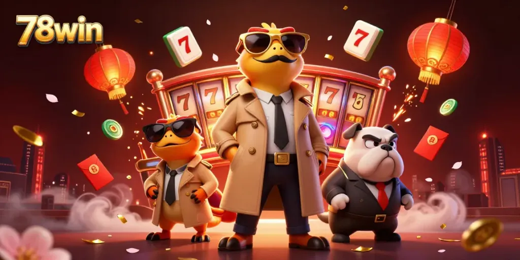 Join the fun at 78win as cartoon raptors attempt to enter a VIP casino lounge.