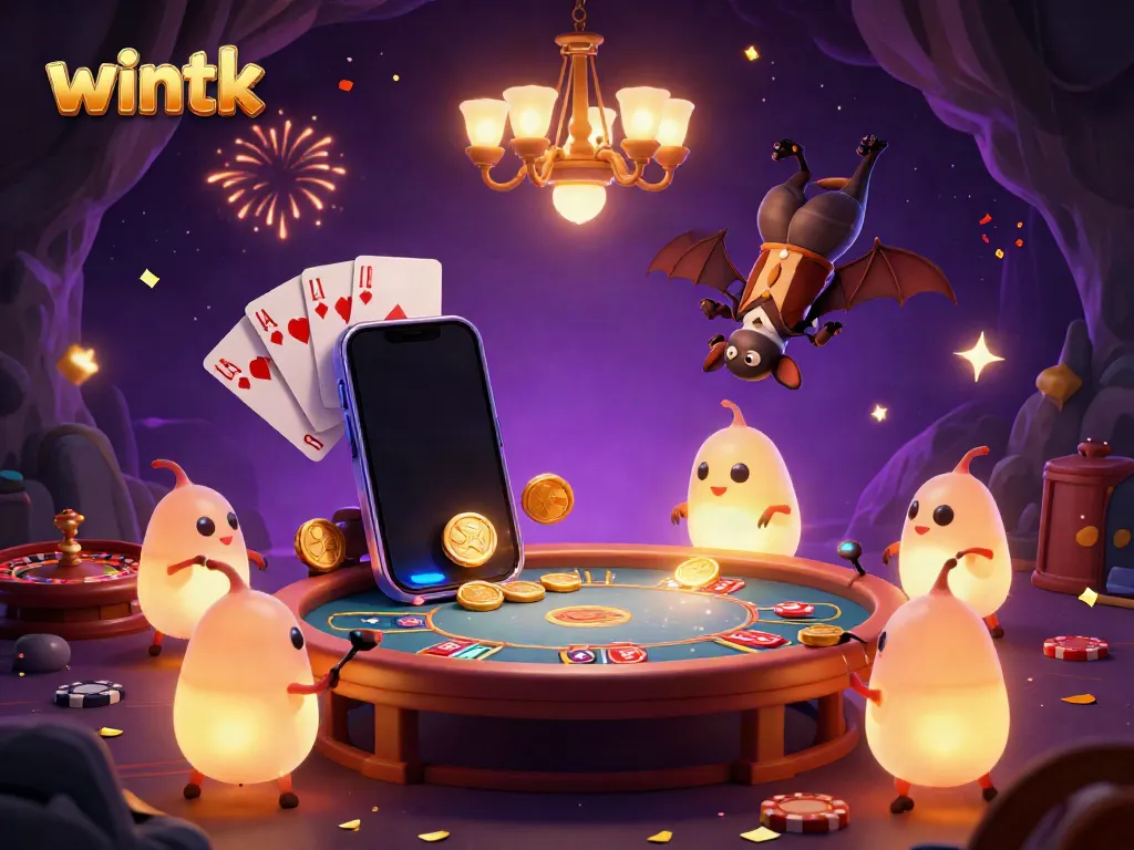 Engage in the vibrant casino atmosphere at wintk with glowworms and dynamic game elements.