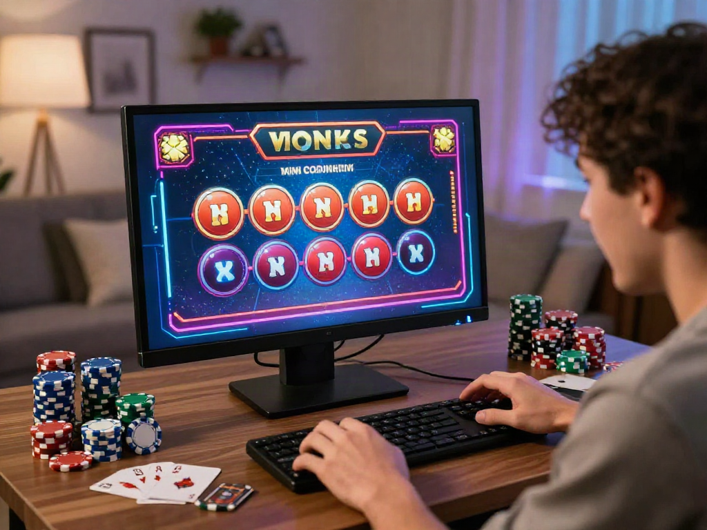 Joueur heureux célébrant une victoire au casino en ligne retrait instantané avec éclairage doux et ambiance excitante.