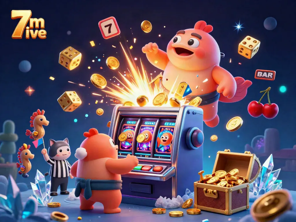 Experience the thrill of 7m live with an explosive jackpot celebration and vibrant 3D characters.