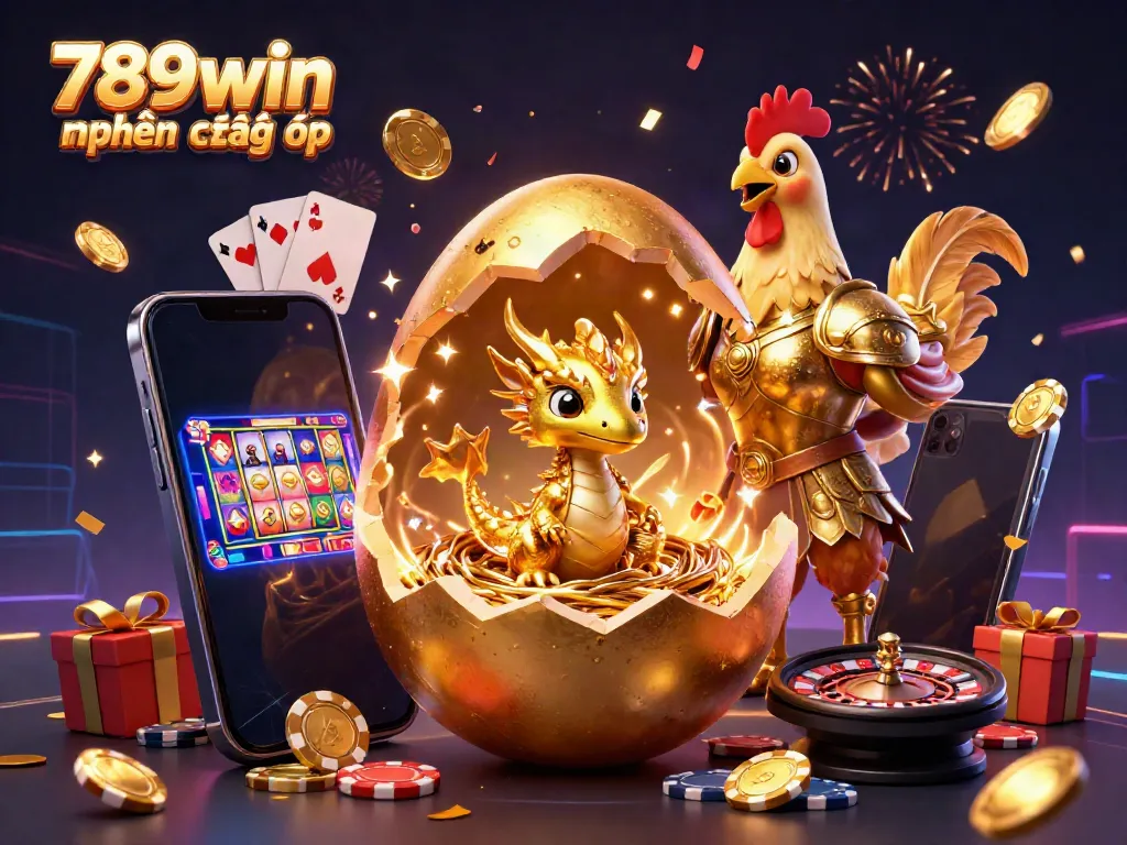 Experience the excitement of 789win hiện đang mở with a lavish illustration of a dragon and casino themes.